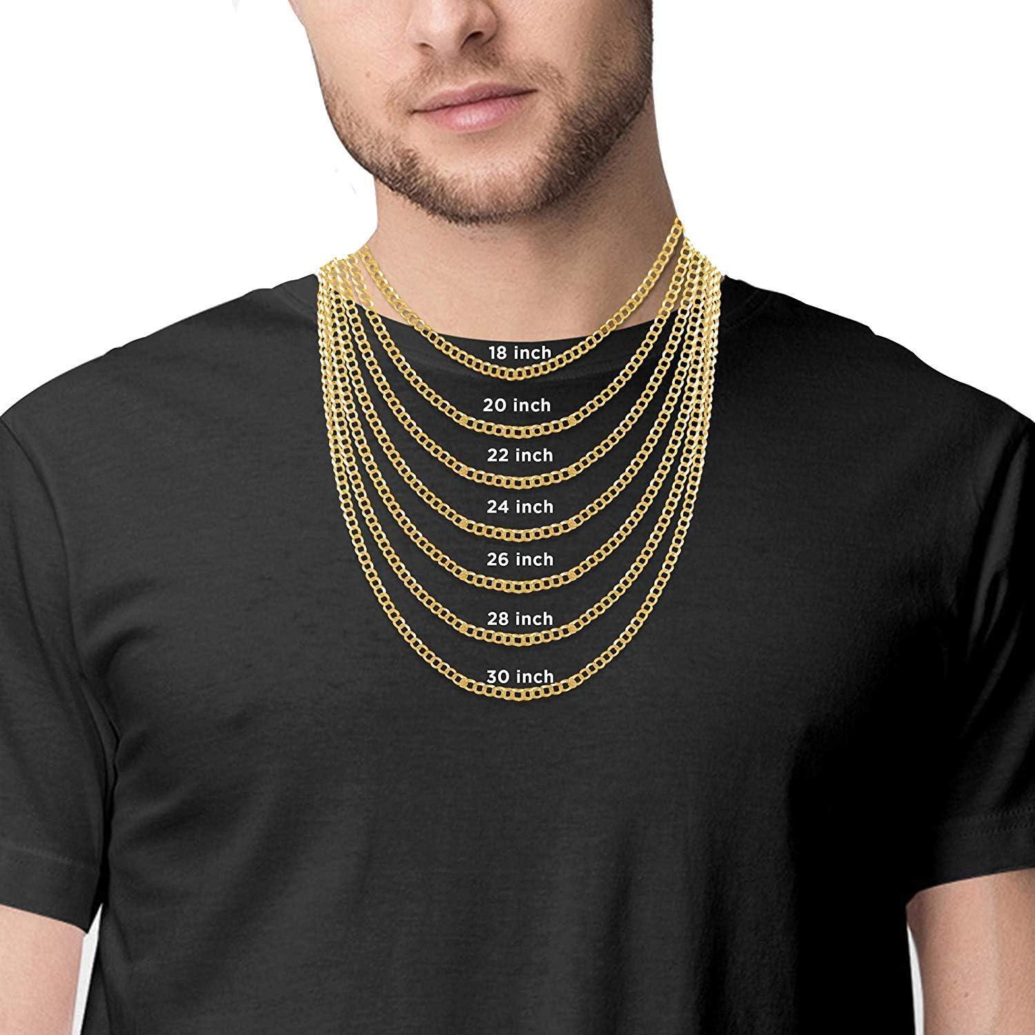 image:imageWhite Gold Plated 3mm 4mm Solid Sterling Silver 925 Cuban Curb Link Chain Necklace280 Inches