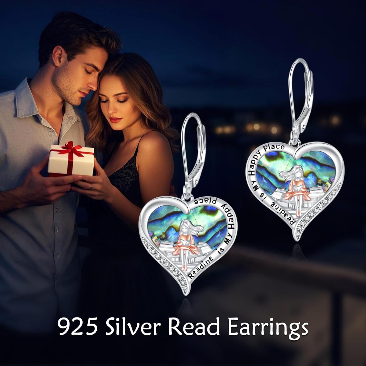 image:imageYFN 925 Sterling Silver BookAnimalFlower Drop Dangle Earrings Earring Hypoallergenic Jewelry for Christmas Graduation Mothers Day BirthdayA06 Book