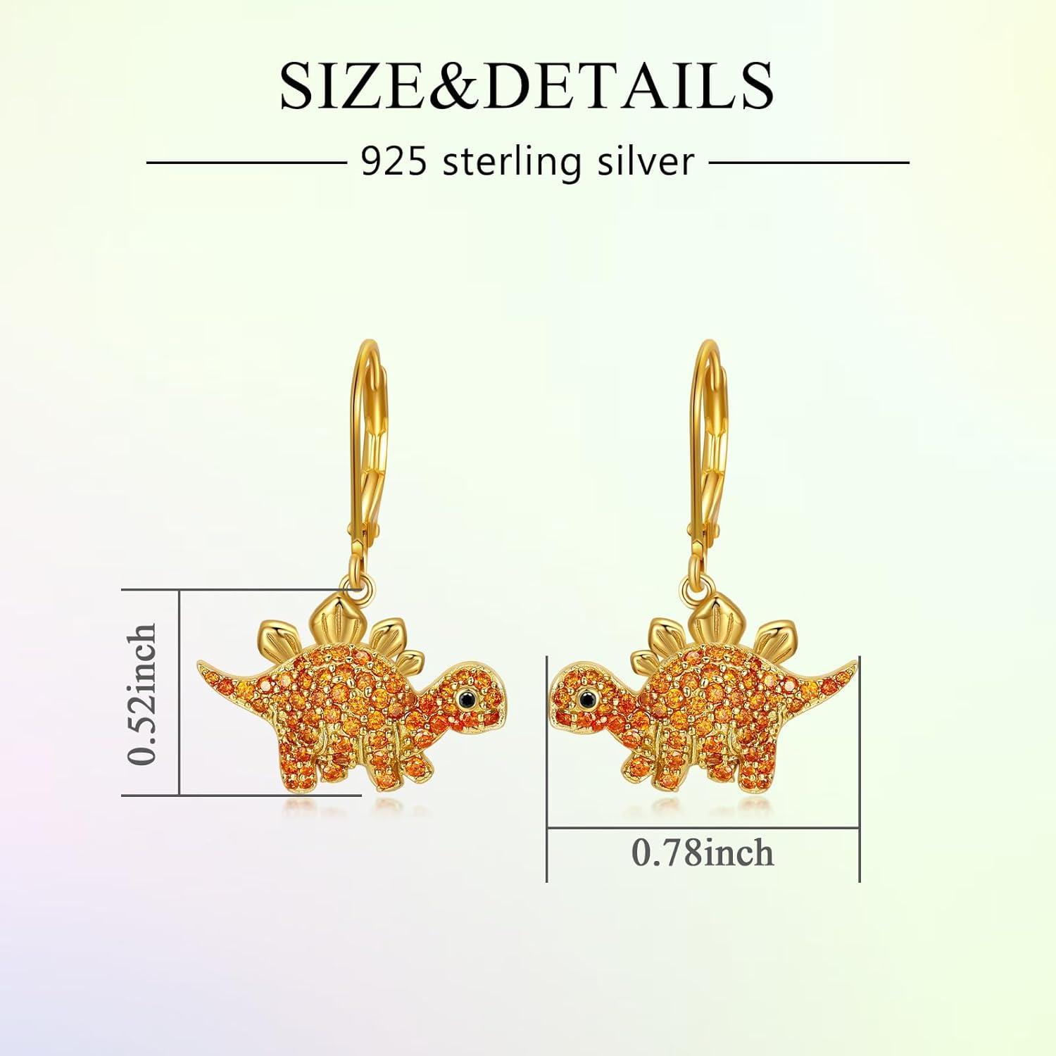 image:imageYFN 925 Sterling Silver BookAnimalFlower Drop Dangle Earrings Earring Hypoallergenic Jewelry for Christmas Graduation Mothers Day BirthdayG01 Dinasour