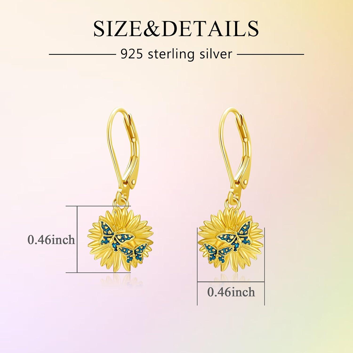 image:imageYFN 925 Sterling Silver BookAnimalFlower Drop Dangle Earrings Earring Hypoallergenic Jewelry for Christmas Graduation Mothers Day BirthdayH01 Butterly
