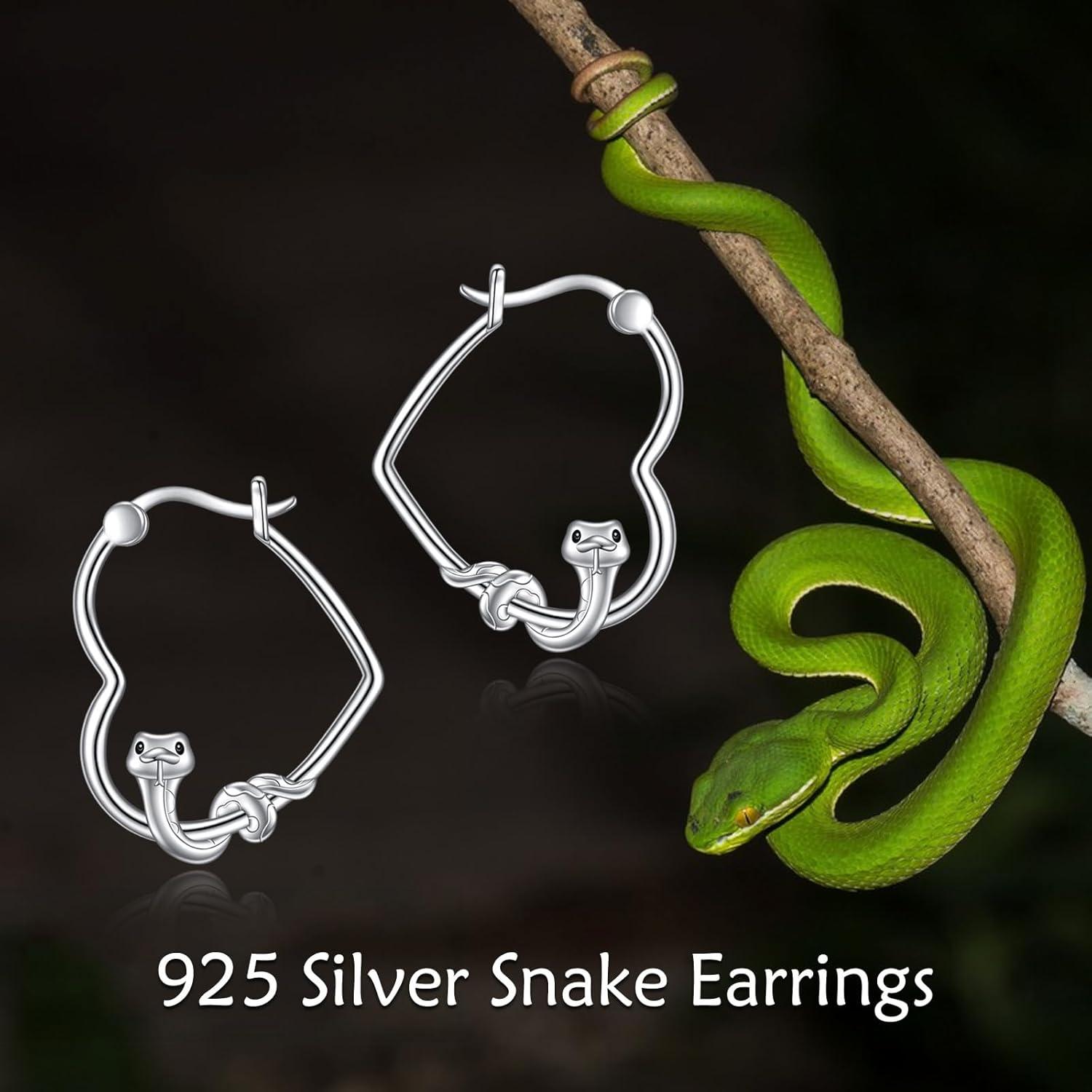 image:imageYFN Animal Earrings Sterling Silver Animal Heart Hoop Dangle Earrings Cute Jewelry Gifts for WomenSnake