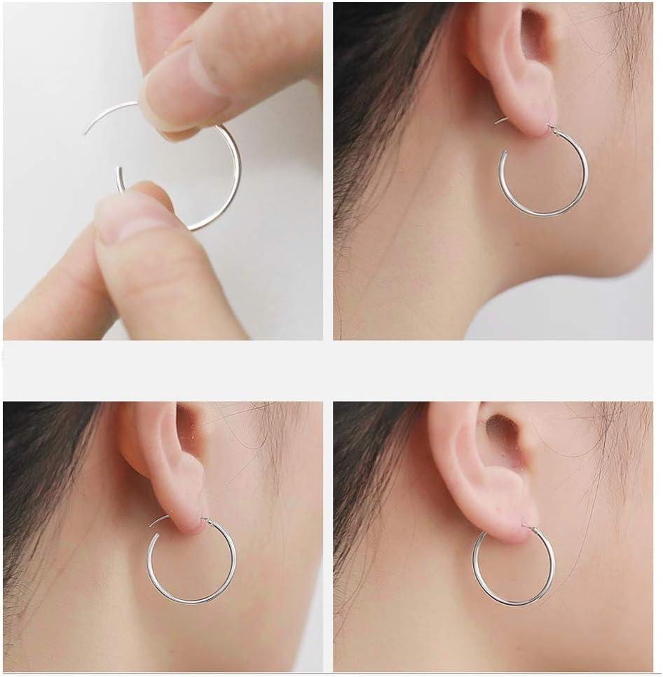 image:imageYFN Hoop Earrings Sterling Silver Polished Round Circle Endless Earrings Diameter 20304050607080mmDiameter 20mm Tiny Hoop Earrings