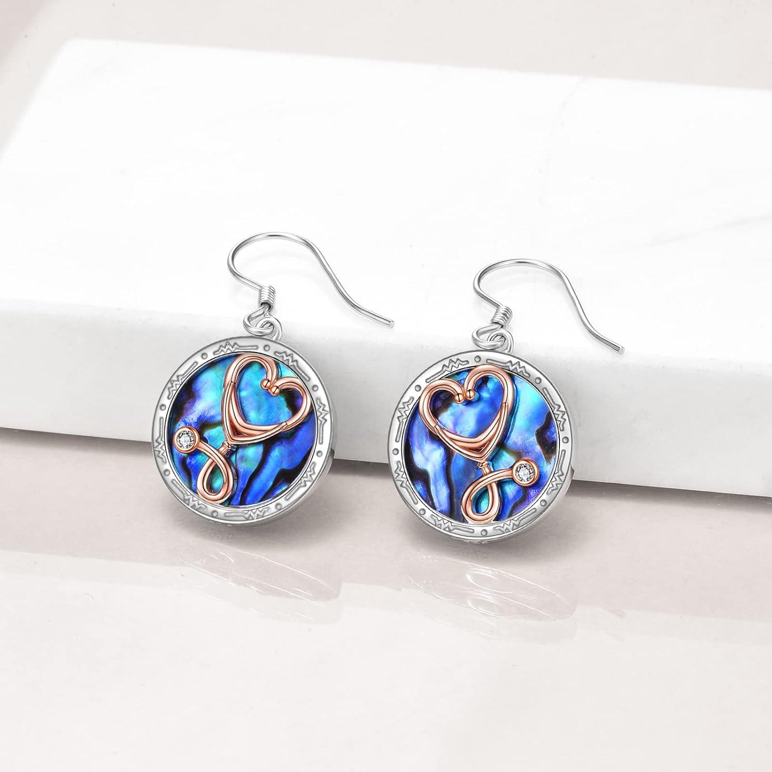image:imageYFN Nurse Earrings for Women Sterling Silver Stethoscope Dangle Earrings Medical Jewelry for Doctor Nurse Medical Gifts for NurseMulti