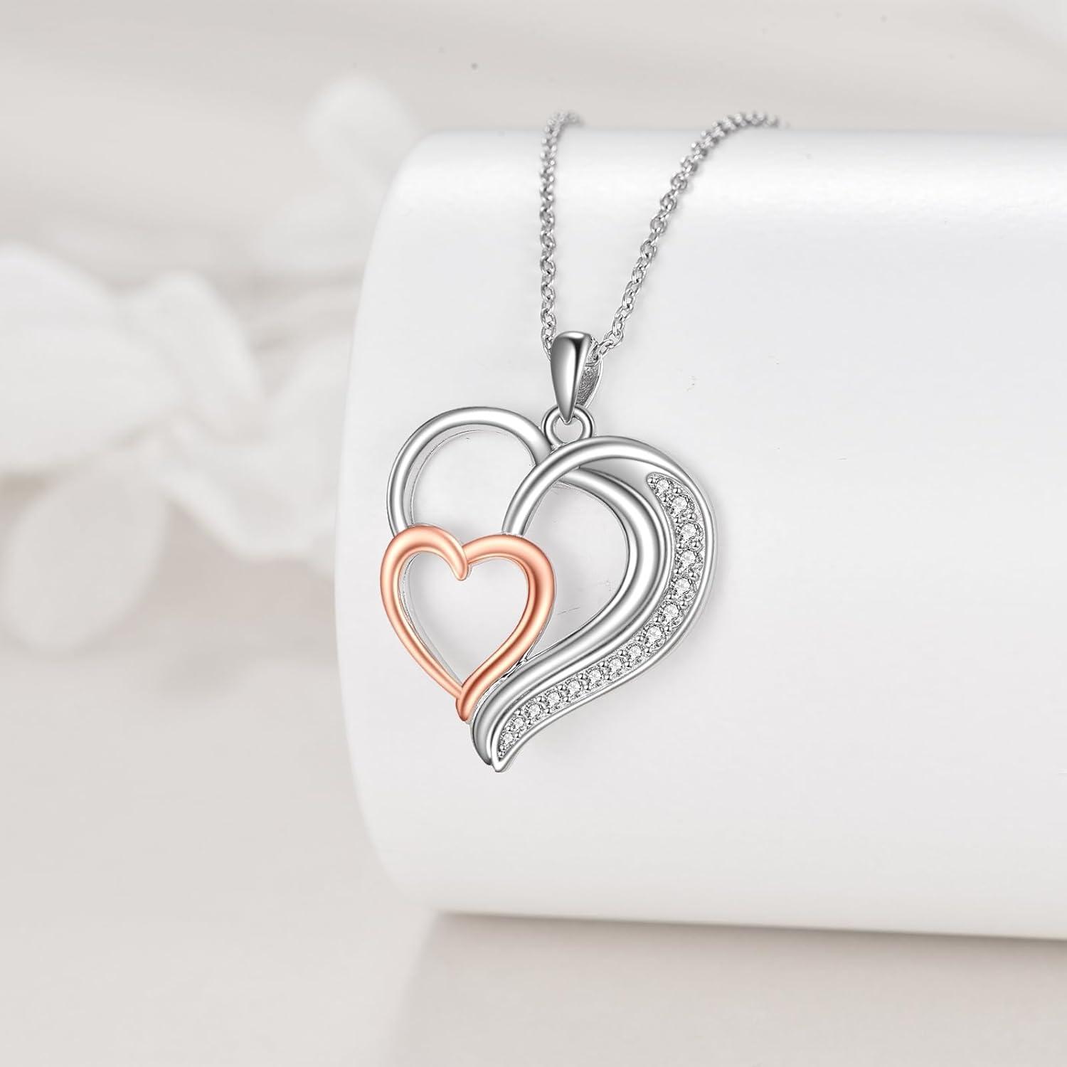 image:imageYFN Sterling Silver Heart Necklace for Women Birthday Gifts for Her Mom Wife DaughterHeart Necklace