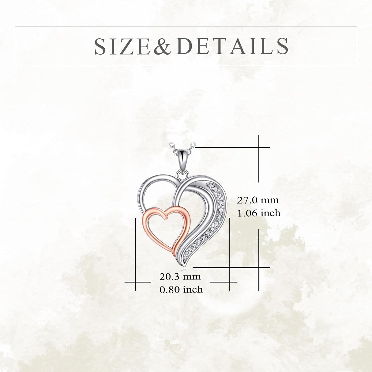 image:imageYFN Sterling Silver Heart Necklace for Women Birthday Gifts for Her Mom Wife DaughterHeart Necklace