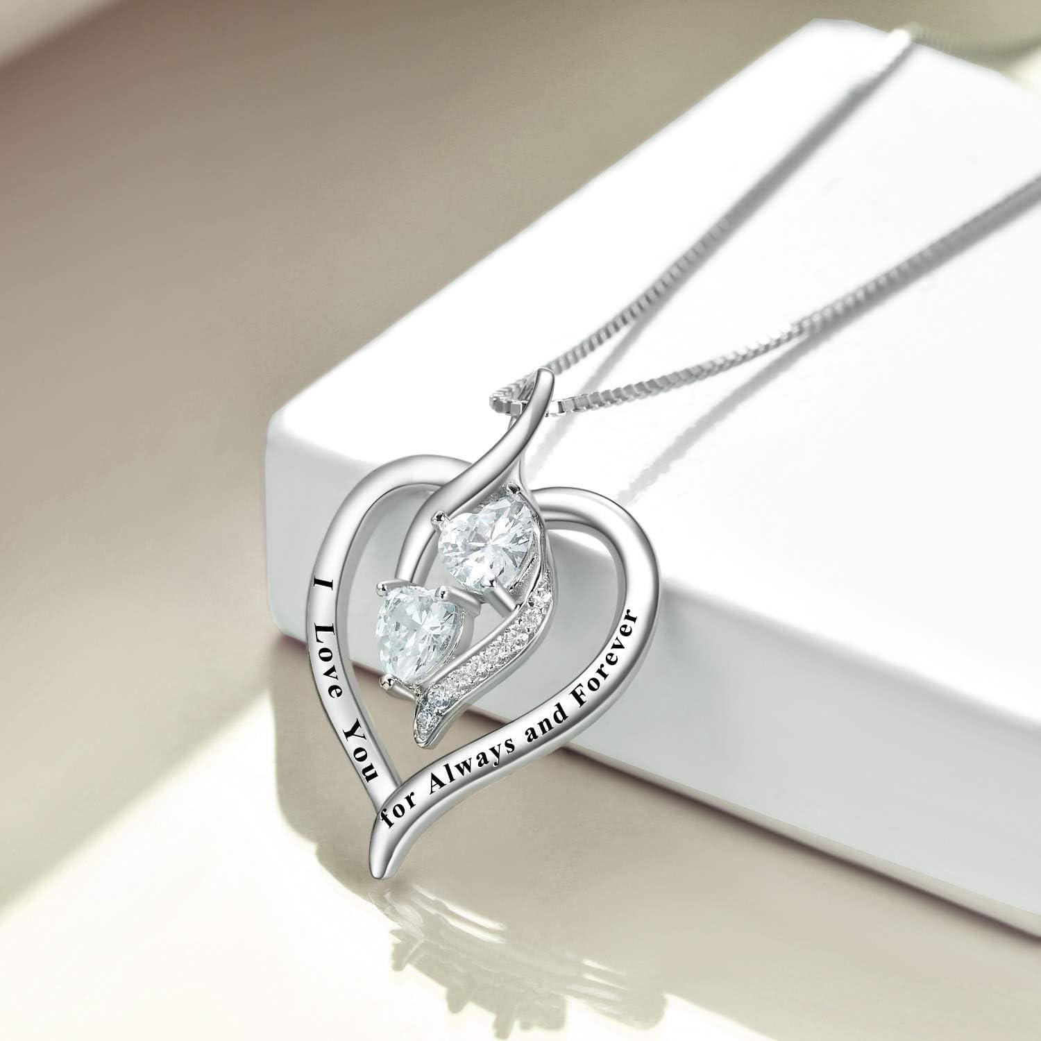image:imageYFN Sterling Silver Heart Necklace for Women Birthday Gifts for Her Mom Wife DaughterSilver