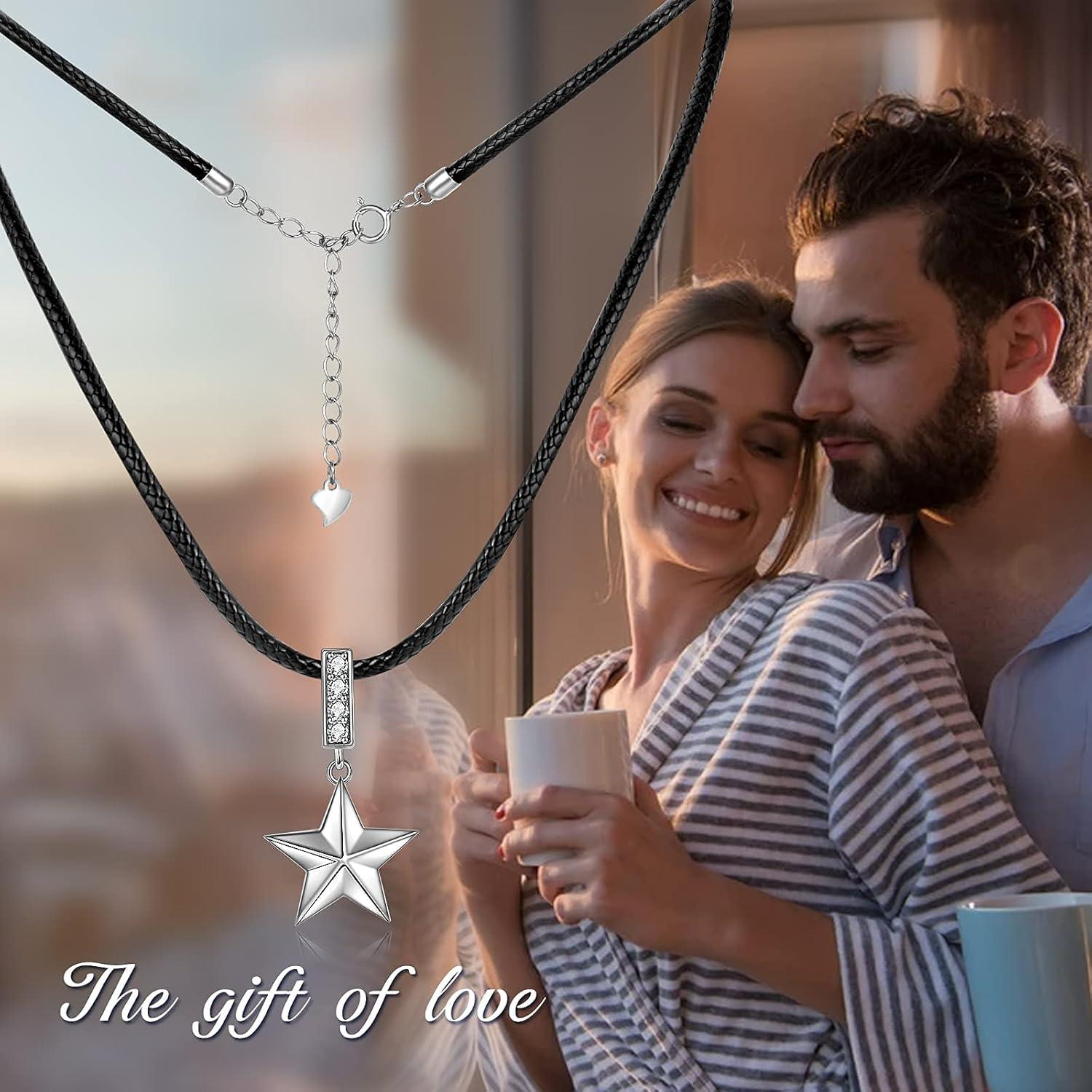 image:imageYFN Sterling Silver Star Choker Necklace Faux Leather Cord Chain Pentagram Pentacle Necklaces Gift For Women142 Star Choker