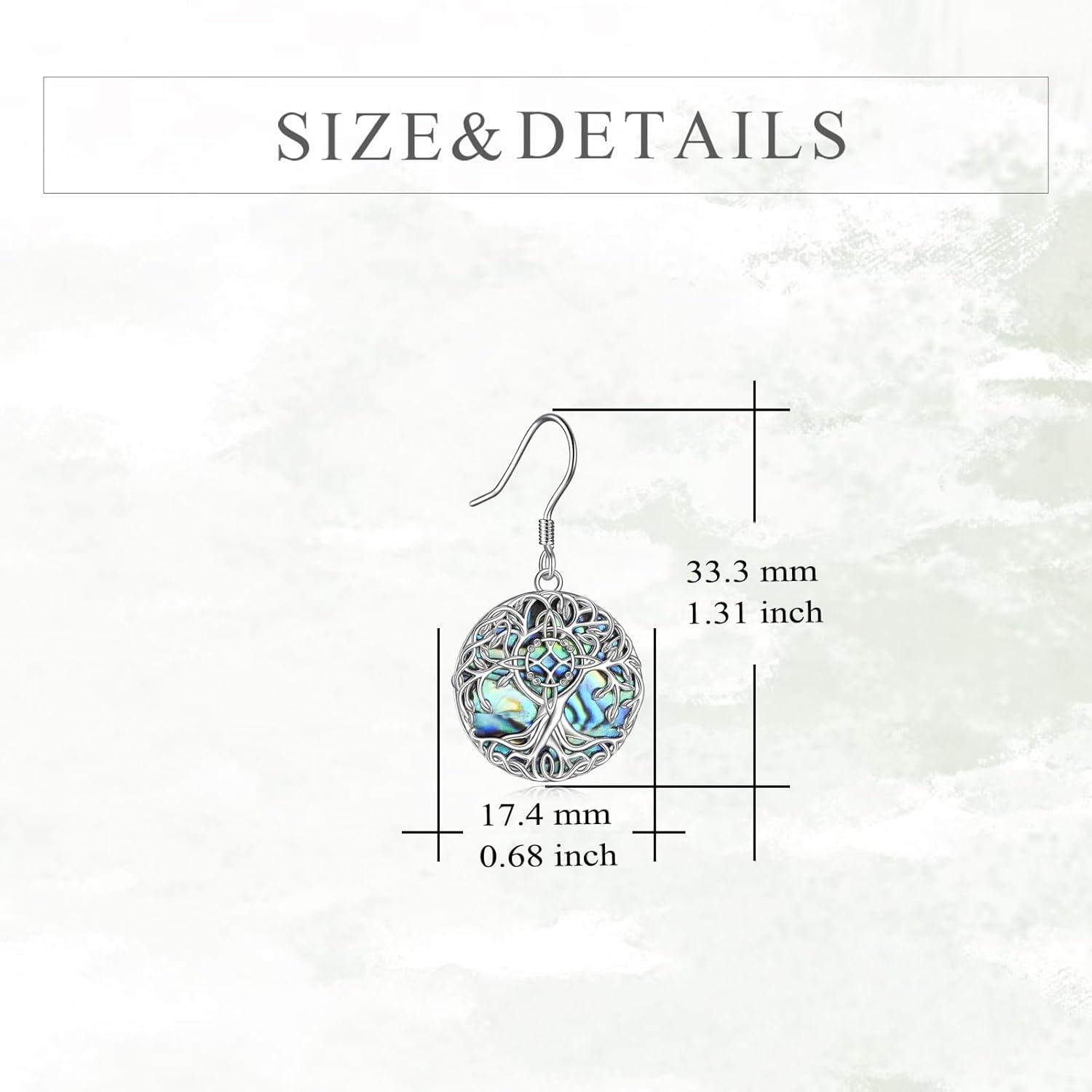 image:imageYFN Tree of Life Earrings Sterling Silver Tree Life Eardrop with Abalone Shell Dangle Drop Earrings Jewelry Gifts for WomenWitches Knot