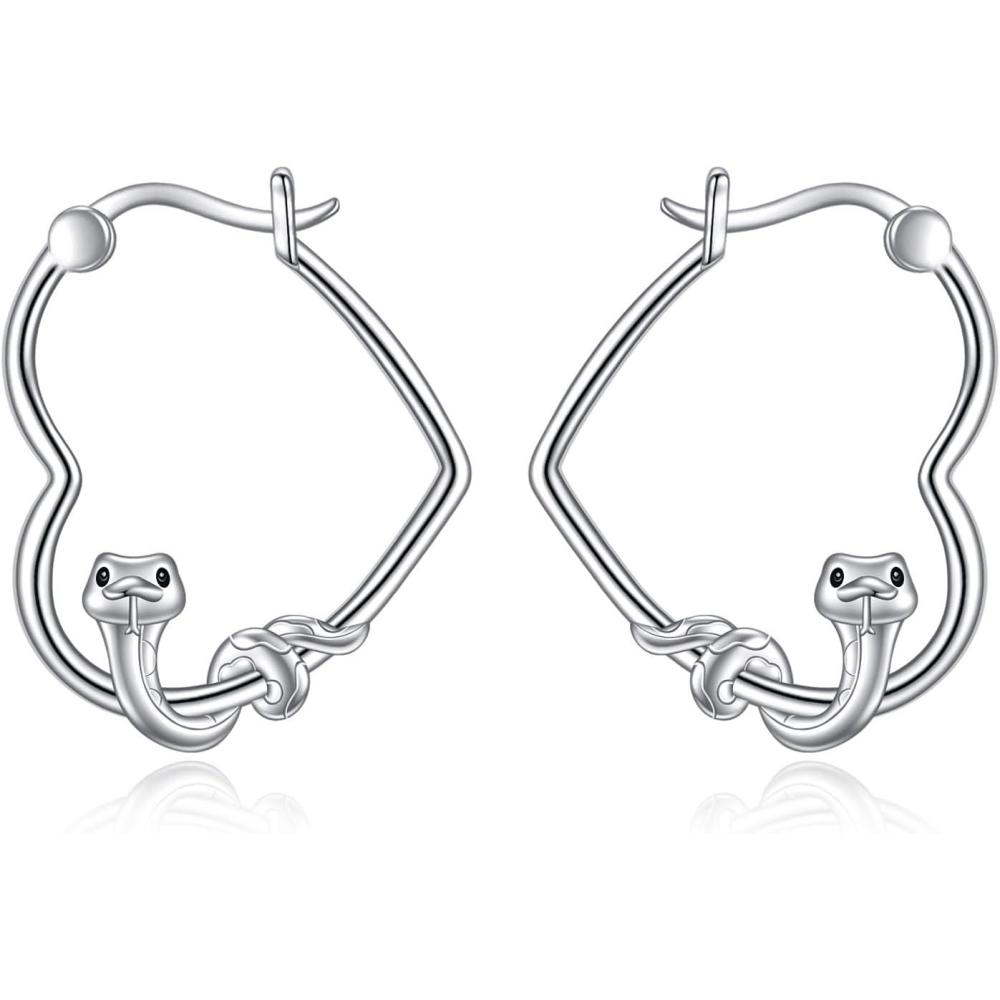 image:imageYFN Animal Earrings Sterling Silver Animal Heart Hoop Dangle Earrings Cute Jewelry Gifts for WomenSnake