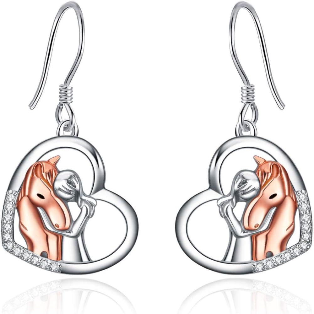 image:imageYFN Horse EarringsDog Earrings Sterling Silver Animal Drop Dangle Earrings Horse Jewelry Gift for womenHorse with Women Earrings
