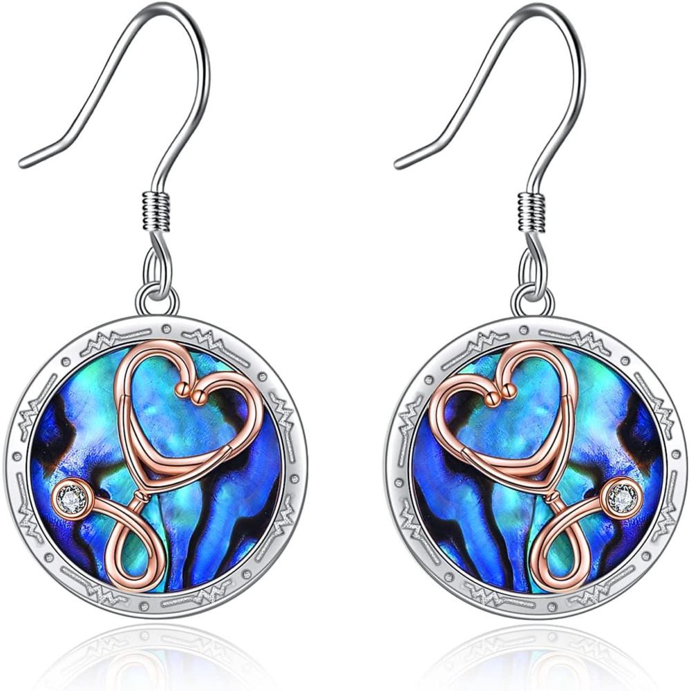 image:imageYFN Nurse Earrings for Women Sterling Silver Stethoscope Dangle Earrings Medical Jewelry for Doctor Nurse Medical Gifts for NurseMulti
