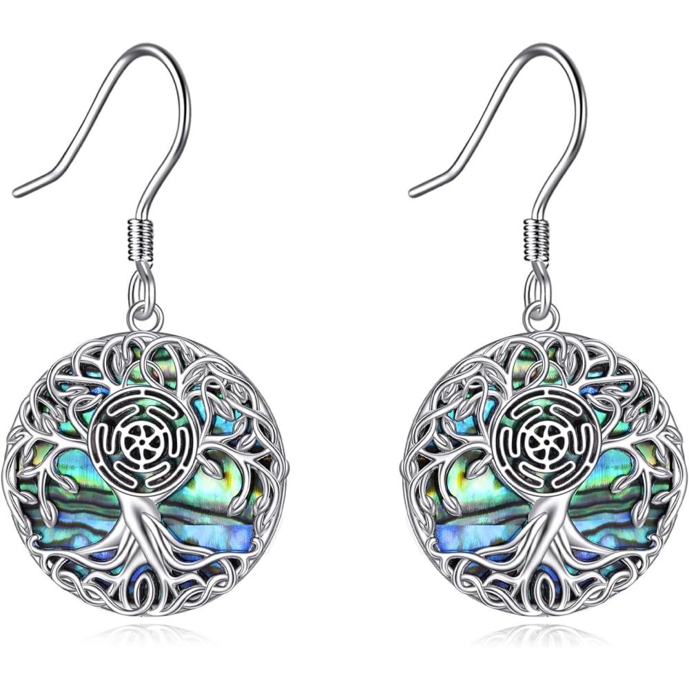 image:imageYFN Tree of Life Earrings Sterling Silver Tree Life Eardrop with Abalone Shell Dangle Drop Earrings Jewelry Gifts for WomenHecate
