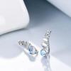 925 Sterling Silver Moon Phase Ear Crawler Cuff Earrings Ear Climber Hypoallergenic Moonstone Earrings(AB Color Moonstone)