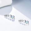 925 Sterling Silver Moon Phase Ear Crawler Cuff Earrings Ear Climber Hypoallergenic Moonstone Earrings(AB Color Moonstone)