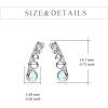 925 Sterling Silver Moon Phase Ear Crawler Cuff Earrings Ear Climber Hypoallergenic Moonstone Earrings(AB Color Moonstone)