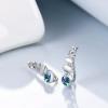 925 Sterling Silver Moon Phase Ear Crawler Cuff Earrings Ear Climber Hypoallergenic Moonstone Earrings(Multicolored Abalone)