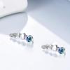 925 Sterling Silver Moon Phase Ear Crawler Cuff Earrings Ear Climber Hypoallergenic Moonstone Earrings(Multicolored Abalone)