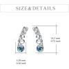 925 Sterling Silver Moon Phase Ear Crawler Cuff Earrings Ear Climber Hypoallergenic Moonstone Earrings(Multicolored Abalone)