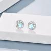 Moonstone Earrings Sterling Silver Stud Earrings Moonstone Jewelry for Women Hypoallergenic Earrings for Sensitive Ears(Moonstone)