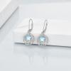 Moonstone Earrings Sterling Silver Stud Earrings Moonstone Jewelry for Women Hypoallergenic Earrings for Sensitive Ears(Moonstone Leverback)