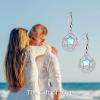 Moonstone Earrings Sterling Silver Stud Earrings Moonstone Jewelry for Women Hypoallergenic Earrings for Sensitive Ears(Moonstone Leverback)