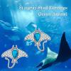 S925 Sterling Silver Stud Earrings for Women Hypoallergenic Earrings(Stingray)