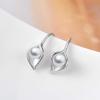 Sterling Silver Pearl Earrings Dangle Drop Earrings Pearl Fine Jewelry Mothers Day Gifts for Women(Calla Lily)