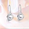 Sterling Silver Pearl Earrings Dangle Drop Earrings Pearl Fine Jewelry Mothers Day Gifts for Women(Calla Lily)