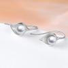 Sterling Silver Pearl Earrings Dangle Drop Earrings Pearl Fine Jewelry Mothers Day Gifts for Women(Calla Lily)