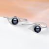 Sterling Silver Pearl Earrings Dangle Drop Earrings Pearl Fine Jewelry Mothers Day Gifts for Women(Calla Lily Black)