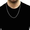 White Gold Plated 3mm 4mm Solid Sterling Silver .925 Cuban Curb Link Chain Necklace(20.0 Inches)
