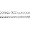White Gold Plated 3mm 4mm Solid Sterling Silver .925 Cuban Curb Link Chain Necklace(28.0 Inches)