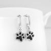 YFN 925 Sterling Silver Book/Animal/Flower Drop Dangle Earrings Earring Hypoallergenic Jewelry for Christmas Graduation Mother’s Day Birthday(C01 Paw(Black&white))