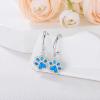 YFN 925 Sterling Silver Book/Animal/Flower Drop Dangle Earrings Earring Hypoallergenic Jewelry for Christmas Graduation Mother’s Day Birthday(C03 Paw(Blue Opal))