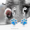 YFN 925 Sterling Silver Book/Animal/Flower Drop Dangle Earrings Earring Hypoallergenic Jewelry for Christmas Graduation Mother’s Day Birthday(C03 Paw(Blue Opal))