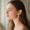 YFN 925 Sterling Silver Book/Animal/Flower Drop Dangle Earrings Earring Hypoallergenic Jewelry for Christmas Graduation Mother’s Day Birthday(C05 Paw(Abalone))