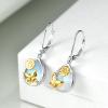 YFN 925 Sterling Silver Dangle Drop Earring Hypoallergenic Earring Jewelry Gift for Women Girls(Butterfly+Moonstone)