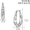YFN 925 Sterling Silver Hoop Earrings for Women Lightweight Twisted Hoop Earrings with Click-Top Closure，Hypoallergenic Hoops Earrings for Women(Filigree Hoop Earrings)