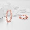 YFN 925 Sterling Silver Hoop Earrings for Women Lightweight Twisted Hoop Earrings with Click-Top Closure，Hypoallergenic Hoops Earrings for Women(Rose Gold hoop Earrings)