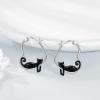 YFN Animal Earrings Sterling Silver Animal Heart Hoop Dangle Earrings Cute Jewelry Gifts for Women(Black Cat)