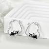 YFN Animal Earrings Sterling Silver Animal Heart Hoop Dangle Earrings Cute Jewelry Gifts for Women(Boston Terrier)