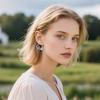 YFN Animal Earrings Sterling Silver Animal Heart Hoop Dangle Earrings Cute Jewelry Gifts for Women(Butterfly)