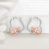 YFN Animal Earrings Sterling Silver Animal Heart Hoop Dangle Earrings Cute Jewelry Gifts for Women(Chihuahua)