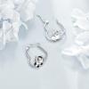 YFN Animal Earrings Sterling Silver Animal Heart Hoop Dangle Earrings Cute Jewelry Gifts for Women(Cow)