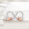 YFN Animal Earrings Sterling Silver Animal Heart Hoop Dangle Earrings Cute Jewelry Gifts for Women(French Bulldog)