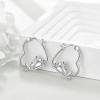 YFN Animal Earrings Sterling Silver Animal Heart Hoop Dangle Earrings Cute Jewelry Gifts for Women(Frog)