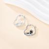 YFN Animal Earrings Sterling Silver Animal Heart Hoop Dangle Earrings Cute Jewelry Gifts for Women(German Shepherd)