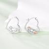 YFN Animal Earrings Sterling Silver Animal Heart Hoop Dangle Earrings Cute Jewelry Gifts for Women(Horse)