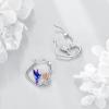 YFN Animal Earrings Sterling Silver Animal Heart Hoop Dangle Earrings Cute Jewelry Gifts for Women(Hummingbird)