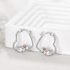 YFN Animal Earrings Sterling Silver Animal Heart Hoop Dangle Earrings Cute Jewelry Gifts for Women(Otter)